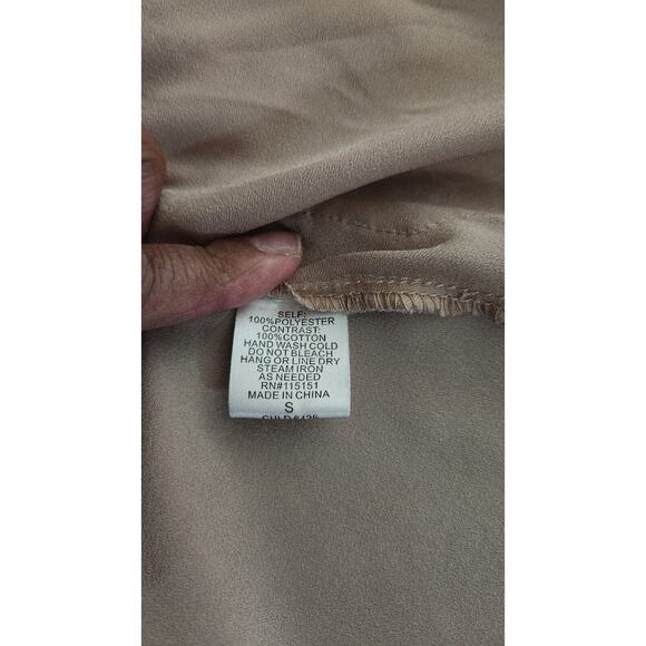 Romeo & Juliet Couture Tan Sheer Crochet Tunic Tank Sz Small Sleeveless Bohemian - Picture 8 of 10